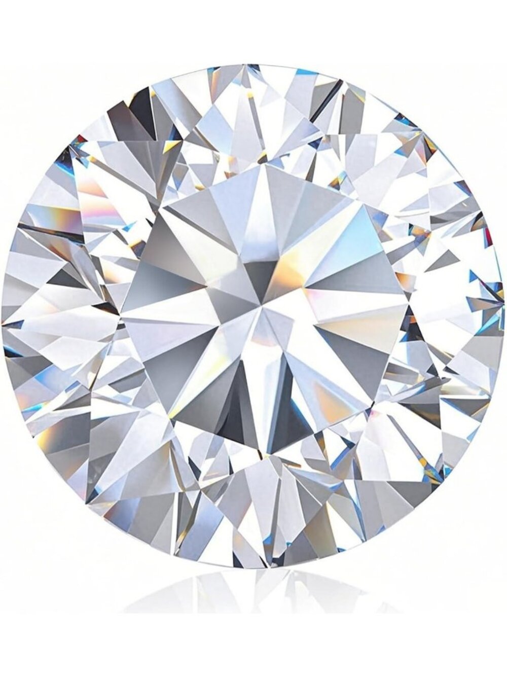 0.2-10 Carat Round Cut Moissanite Gemstone, D Color VVS1, GRA Certified Sparkle